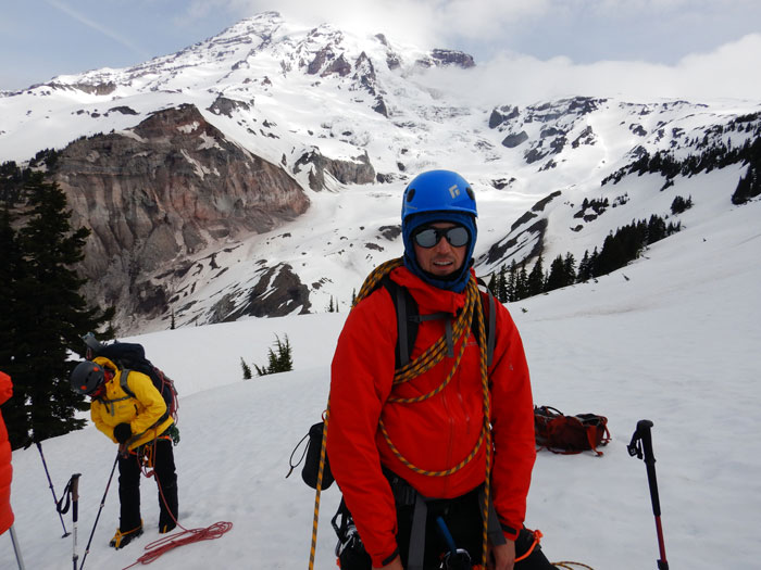 team member ready to go for summit